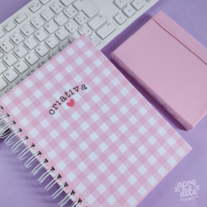 Sketchbook e Caderno Organizada & Criativa Rosa