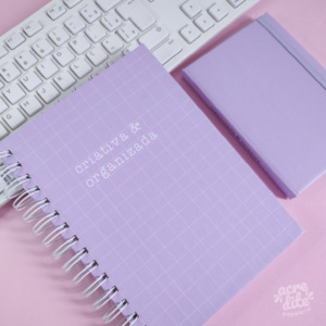 Sketchbook e Caderno Organizada & Criativa Roxo