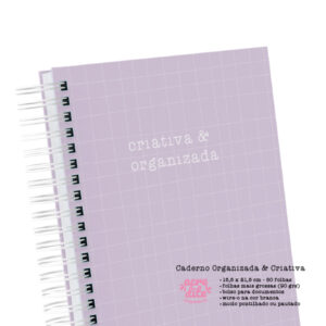 Sketchbook e Caderno Organizada & Criativa Roxo