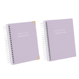 Planner e Caderno Organizada & Criativa Roxo